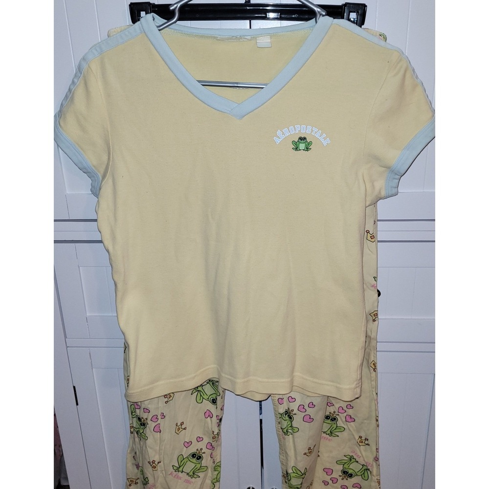 Aeropostale Pajama Set XS Frog Print  Loungewear Sleepwear vintage y2k cute!